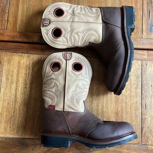 Tony Lama 10.5D RR3210 Waterproof Steel toe Round Toe Boots Make an Offer!